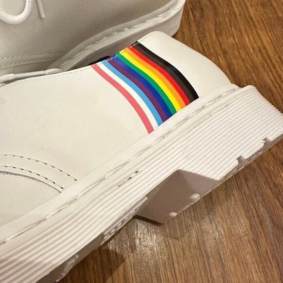 Dr. Martens White Oxfords with Rainbow Detail NWOT main image 5